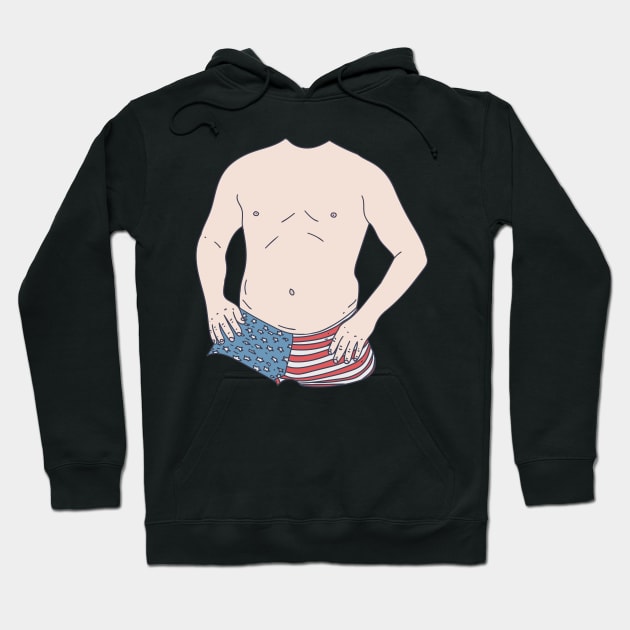 Dad Bod - American Paunch - Shirtless Gut Hoodie by DeWinnes